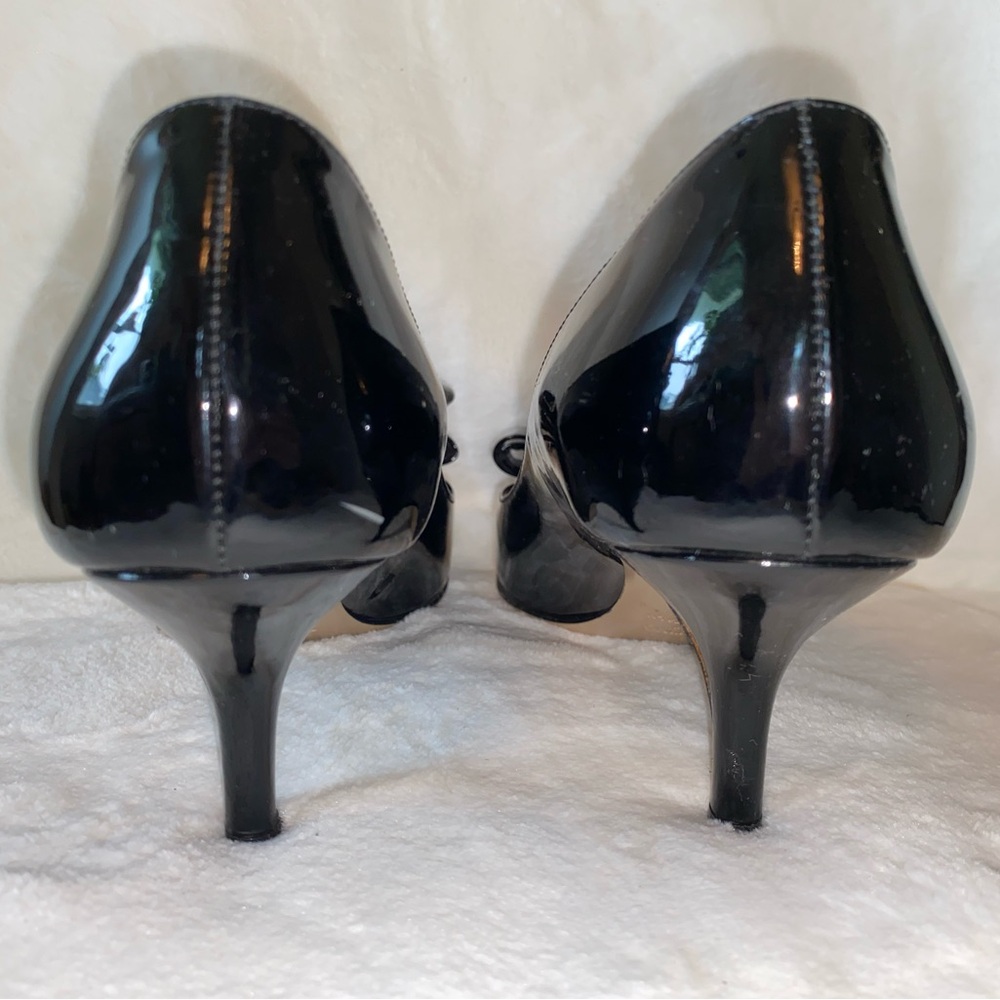 Valentino Black Patent Leather Peep Toe Heels - Picture 7 of 8